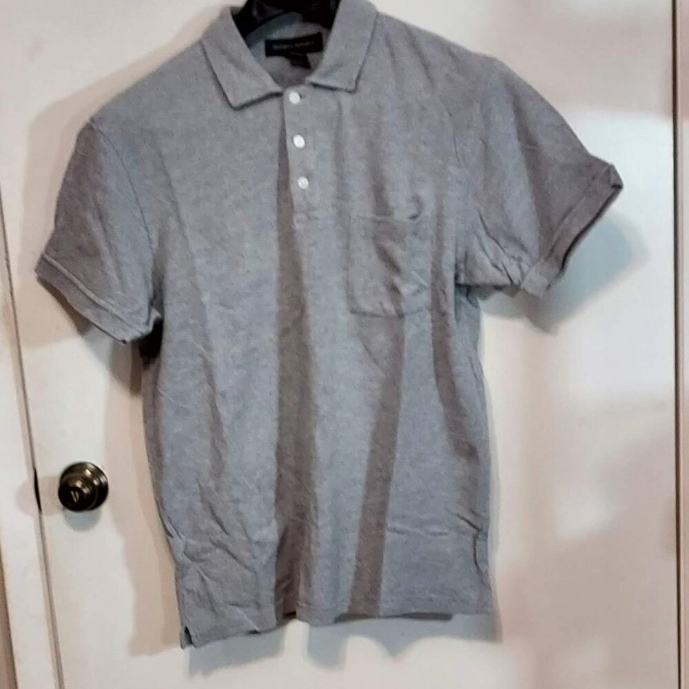 Banana Repulbic Mens Light Gray Polo Pullover. Sz L Short Sleeve Golf